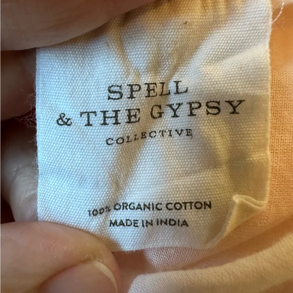 Spell and The Gypsy Collective Peach Honey Long Sleeve Boho Tassel Blouse XL - Picture 12 of 12